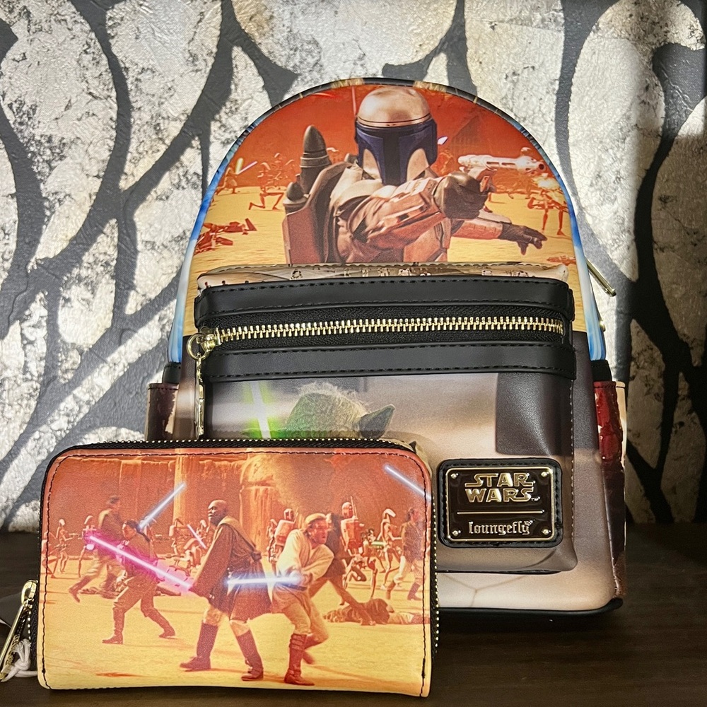 Loungefly Set: Star Wars Episode Two Attack of the Clones Backpack & Wallet
